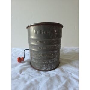 Vintage‎ 1960's brite-pride 3 cup flour sifter red handle rustic Farmhouse